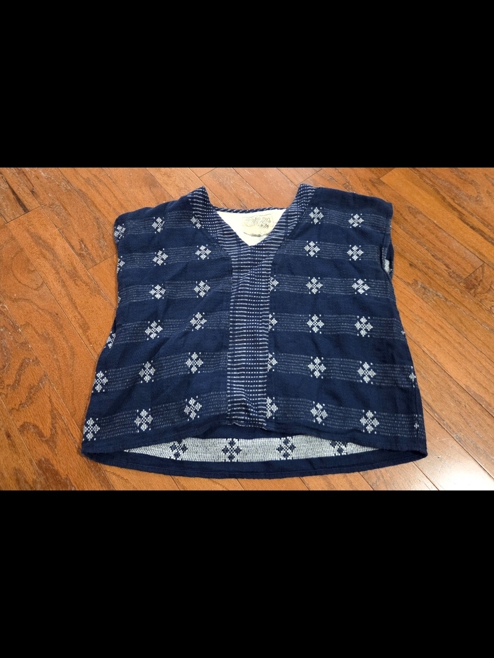 Ace & Jig Large Sleeveless Cropped Navy Top